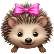 hedgehog with a pink bow sticker