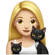 Girl with black cat sticker