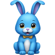 Blue bunny sticker