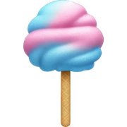 Pink and blue cotton candy with glitter sticker