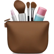 Brown Cosmetic Bag with cosmetics sticker