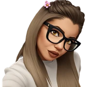 girl with glasses and flowers sticker