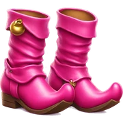Realistic isolated hot pink elf boots with bells. sticker