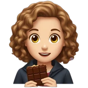 Hermione Granger eat a chocolate sticker