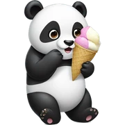 Panda eating ice cream sticker