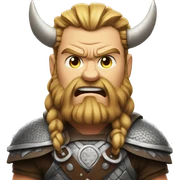 angry viking no horns sticker