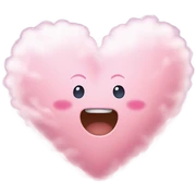 pink heart + cloud sticker