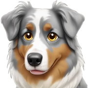 sad australian shepherd  sticker