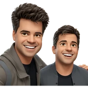 boys having fun indoors sticker