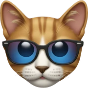 Cat with sunglasses sticker