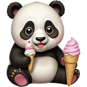 Panda eating ice cream WhatsApp  sticker