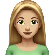 golden brown straight hair, green eyes, lilac dress sticker