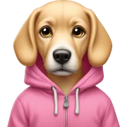 Blond dog wearing a pink hoodie  sticker