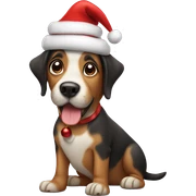 Dog with Christmas hat  sticker