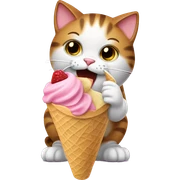 cat eating ice cream sticker