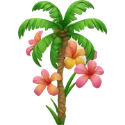 Flowers with palm tree sticker