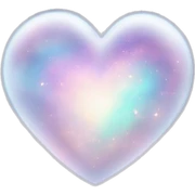 Pastel White iridescent nebula heart sticker