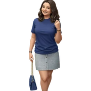 smiling girl in blue shirt sticker