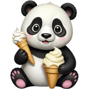 Panda eating ice cream sticker