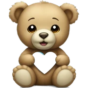 Teddy bear holding light blue heart sticker