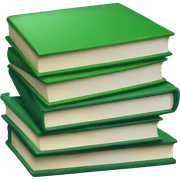 Green stack of books sticker