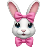 bunny with pink bow sticker