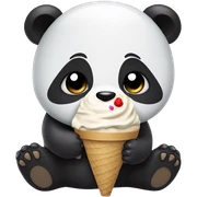 Panda eating ice cream sticker