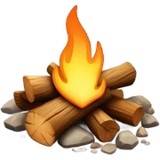 Camping fire sticker