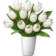 white tulip bouquet sticker
