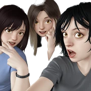 selfie of girls having fun sticker