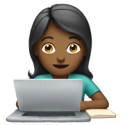 Student study on laptop sticker