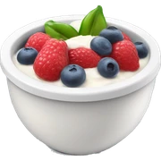 Yoghurt bowl with fruit sticker