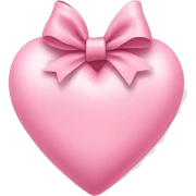 Baby pink heart with bow sticker