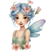Watercolor fairy floral feminine  sticker
