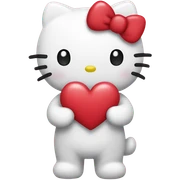 hello kitty with heart sticker