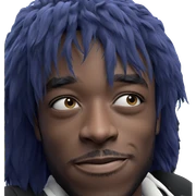 blue haired boy meme smile sticker