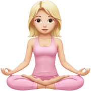 blonde yoga girl light pink clothes n sticker