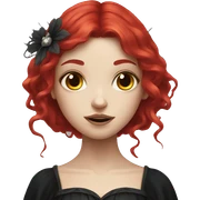 Gothic fairy with red hair  sticker