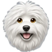  white fluffy dog sticker