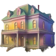 Rainbow mansion sticker