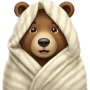 bear cozy in blanket sticker