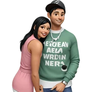 smiling couple indoors fashion sticker