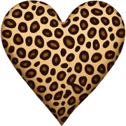 Leopard print heart sticker