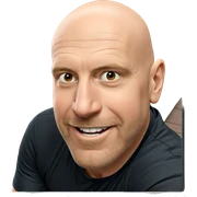 smiling man in black shirt sticker