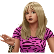 blonde girl in animal print sticker