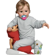 adorable baby girl with pacifier sticker
