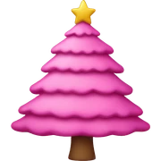 Pink Christmas tree sticker