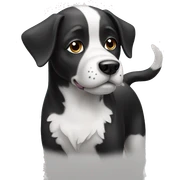 black and white dog  sticker