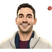 smiling boy by christmas tree sticker