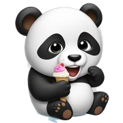 Panda eating ice cream sticker